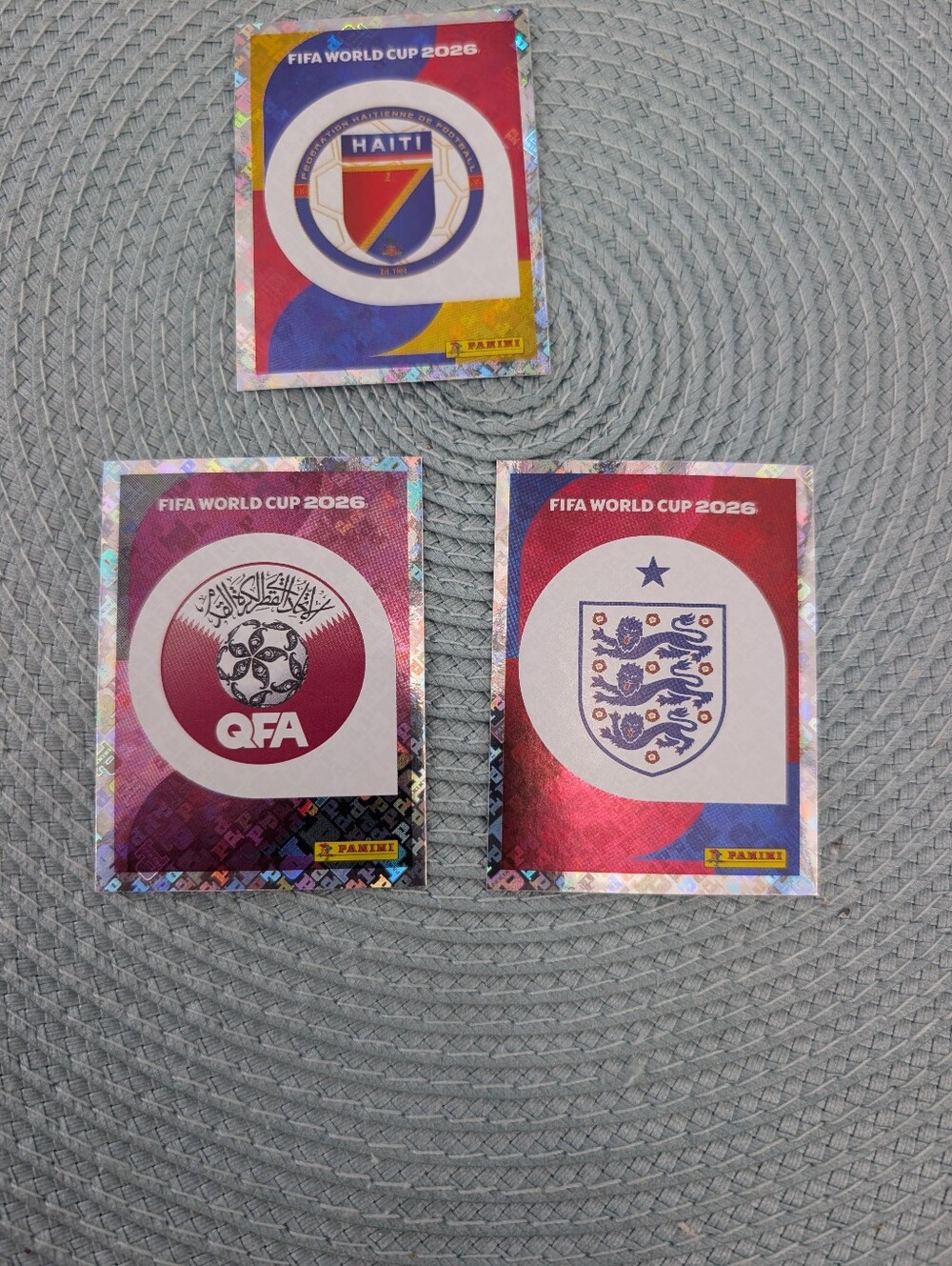 Panini FIFA World Cup 2026 Qatar, England, Haiti Team Holographic Stickers Bundl